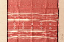 Aamaya . आमाया | Handloom Soft Cotton Jamdani Stole - Tomato Red