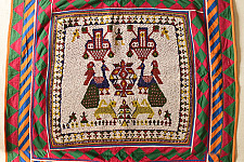 Prachin . प्राचीन  ❂ Saurashtra Beadwork - Old & Antique Wall Hanging - Peacock Motif Chakda