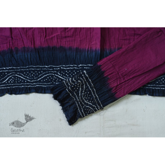 latest collection of cotton bandhni purple and grey saree