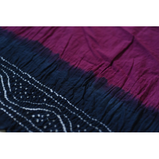 latest collection of cotton bandhni purple and grey saree