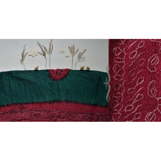 red and green cotton bandhni sarees