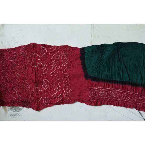 red and green cotton bandhni sarees