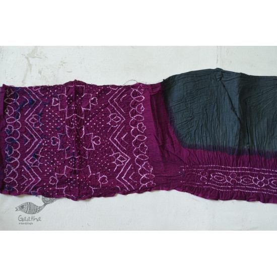 grey and violet cotton bandhni sarees