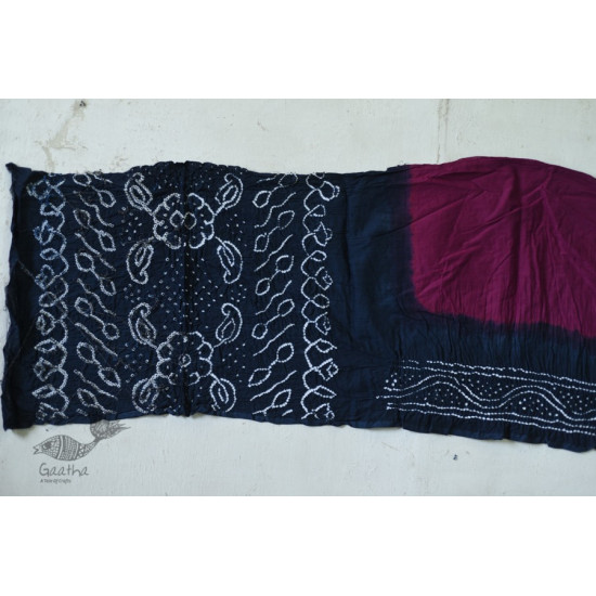 latest collection of cotton bandhni purple and grey saree