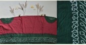 latest collection of cotton bandhni saree - green and dark pink color