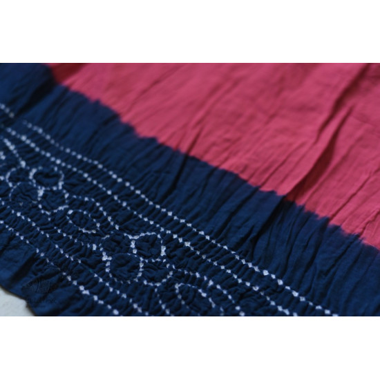 Blue & pink cotton bandhni saree