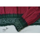 latest collection of cotton bandhni saree - green and dark pink color