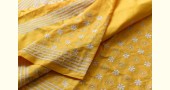 shop Kantha Embroidery ~ Lime Yellow Silk Saree