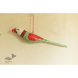 Pattachitra Hand Painted | (Paper Mache) Hanging Parrot