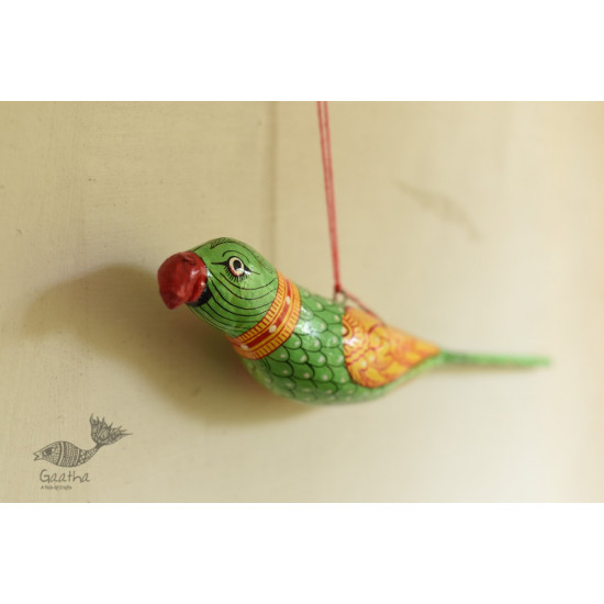 shop hand painted Paper Mache Hanging Bird ~ Mithu