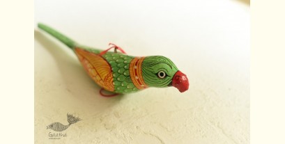 Pattachitra | Hand Painted - Paper Mache Hanging Bird ~ Mithu