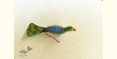 Pattachitra Hand Painted | Paper Mached Hanging Bird ~ Peacock 