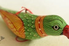 Pattachitra | Hand Painted - Paper Mache Hanging Bird ~ Mithu