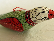 Pattachitra Hand Painted | (Paper Mache) Hanging Parrot