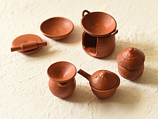 Maati Ka Kaam | Terracotta - Miniature Kitchen Set ( Set of 11 Pieces )