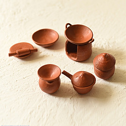 Maati Ka Kaam | Terracotta - Miniature Kitchen Set ( Set of 11 Pieces )