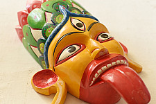Handmade Wooden Mask ~ Tribal God