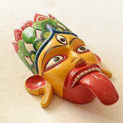 Handmade Wooden Mask ~ Tribal God