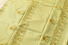 Indigenous Impressions ❣ Bagru Block Printed Cotton Saree - Light Green