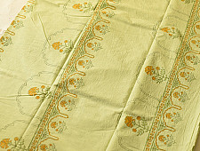 Indigenous Impressions ❣ Bagru Block Printed Cotton Saree - Light Green