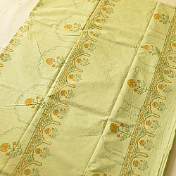 Indigenous Impressions ❣ Bagru Block Printed Cotton Saree - Light Green