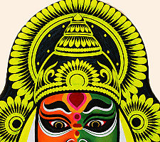 Mukhauta . मुखौटा : Handmade Wall Hanging - Paper Mache Chhau Mask