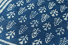 A finite infinity ❧ Indigo Dabu Block Printed Dhurrie ( 5 X 3 Feet )