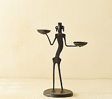 Ahou | Wrought Iron ~ A Man Candle Holder Stand