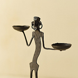Ahou | Wrought Iron ~ A Man Candle Holder Stand