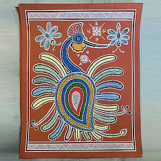 Mandana Art - Painting  | Peacock ( 11 x 14 inch)