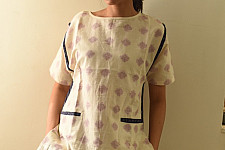 Off White Ikat Handloom Cotton Top