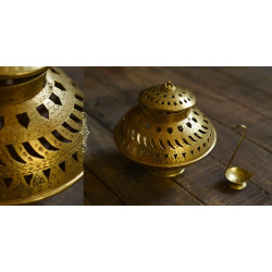 Ahar ✽ Brass ~ Kalash With Diya ( 8" x 7.5" x 7.5" )