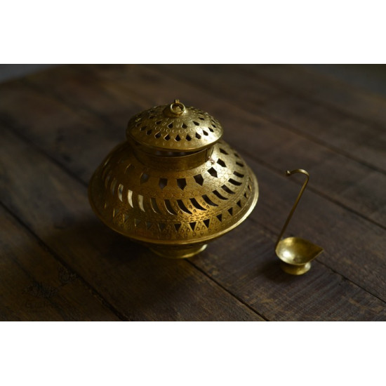 Handmade Brass Kalash - Ghada with diya