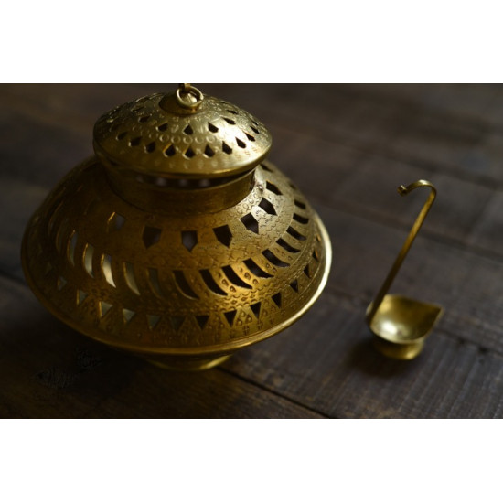 Handmade Brass Kalash - Ghada with diya