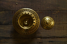 Ahar ✽ Brass ~ Kalash With Diya ( 8" x 7.5" x 7.5" )