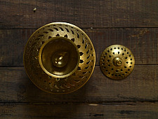 Ahar ✽ Brass ~ Kalash With Diya / Garbi ( 8" x 7.5" x 7.5" )