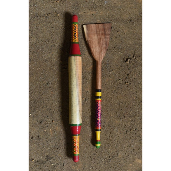 shop Wooden Kutch Lacquer Ladle (Rolling Pill + Turner) 