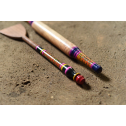 Rasoi | Wooden Kutch Lacquer Ladle (Rolling Pill & Turner) - 3