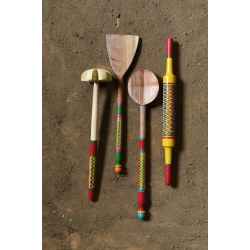 Rasoi | Wooden Kutch Lacquer Ladles ( Set of Four ) - 5