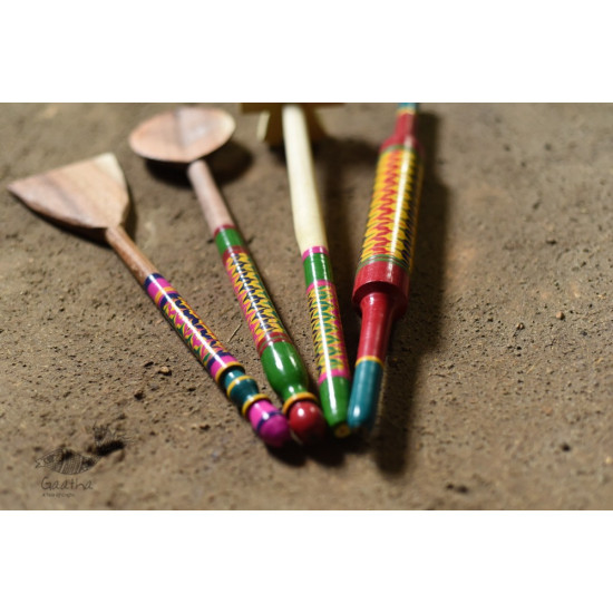 shop Handmade Wooden Utensils - Kutch Lacquer Ladles (Set of Four)