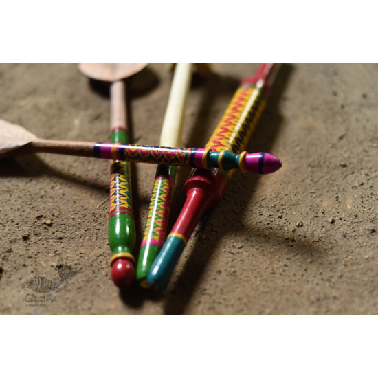 shop Handmade Wooden Utensils - Kutch Lacquer Ladles (Set of Four)