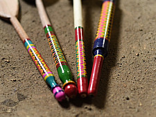 Rasoi | Handmade Wooden Lacquer Ladles from Kutch { Set of Four } - 7