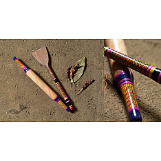 Rasoi | Wooden Kutch Lacquer Ladle (Rolling Pill & Turner) - 3