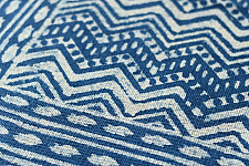 A finite infinity ❧ Indigo Natural Color Dhurrie ( 5 X 3 ) - Dabu Printed 