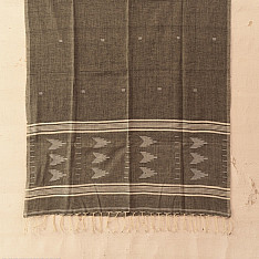 Aamaya . आमाया | Handloom Soft Cotton Jamdani Stole - Grey