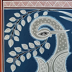 Mandana Art - Painting  | Peacock & Peahen ( 11 x 14 inch)