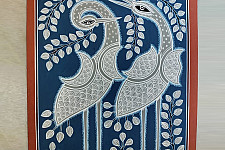 Mandana Art - Painting  | Peacock & Peahen ( 11 x 14 inch)