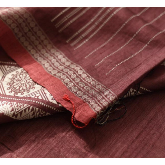 shop Pure Tussar Silk Saree - Jaal Pallu