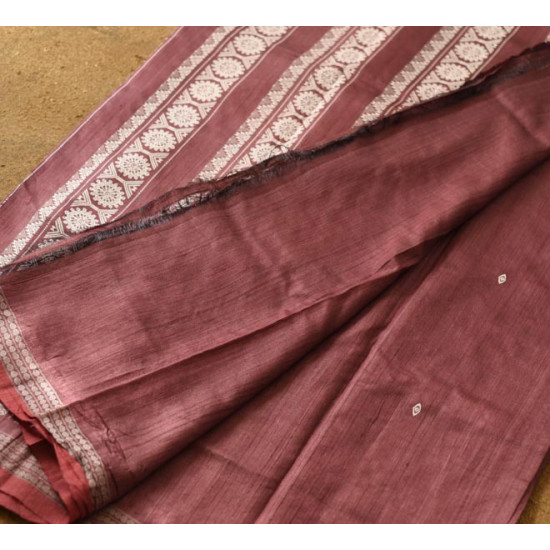 shop Pure Tussar Silk Saree - Jaal Pallu