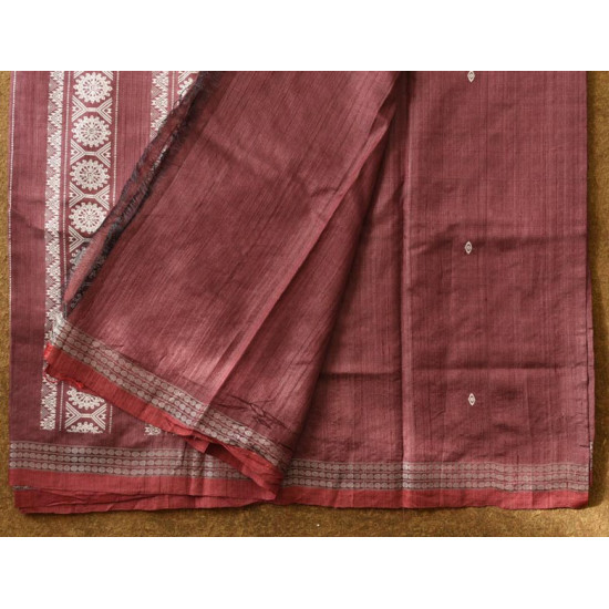 shop Pure Tussar Silk Saree - Jaal Pallu